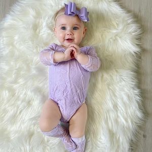 Lavender Lace Leo w/ Socks 6M